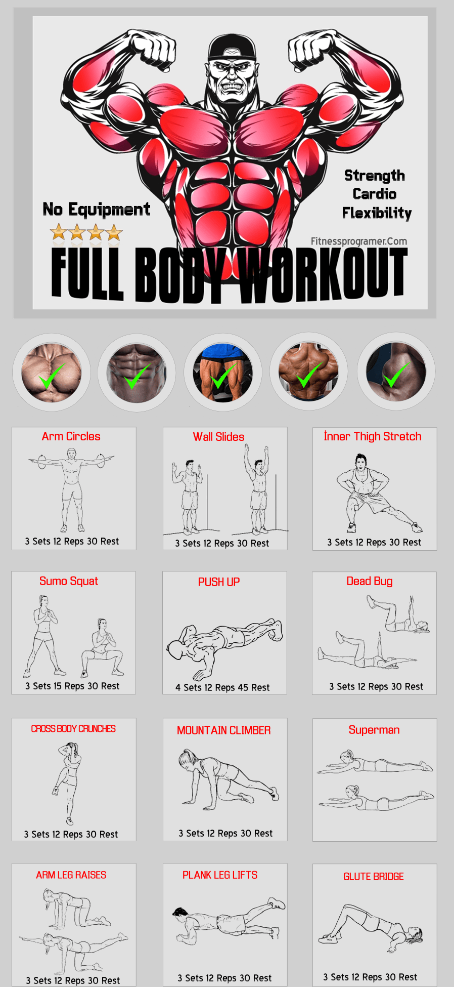 No Equipment Full-Body Workout : 12 Steps (with Pictures