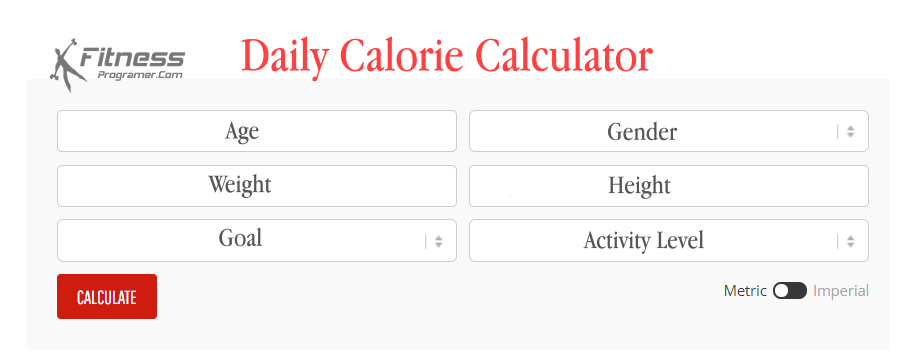 Daily Calorie Calculator For Weight