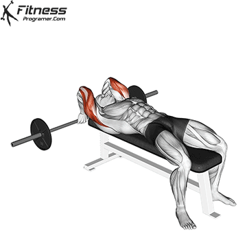 Barbell Lying Back of the Head Tricep Extension