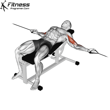 Cable Two Arm Curl on Incline Bench