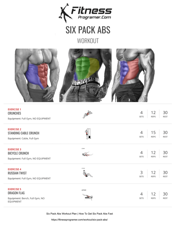 Six Pack Abs Workout Plan How To Get Six Pack Abs Fast 1306