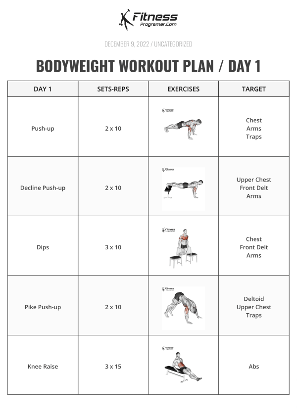 13 Best Bodyweight Exercises To Build Muscle | Workout Plan