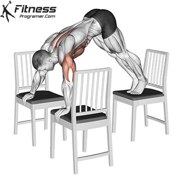 Pike Push-Up Between Chairs