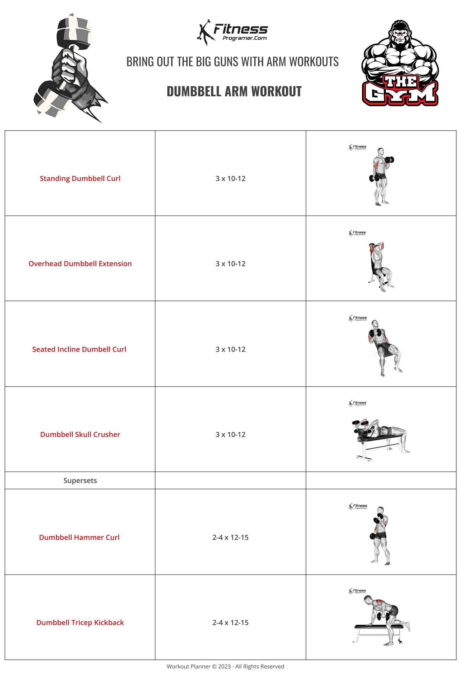 dumbbell arm exercises