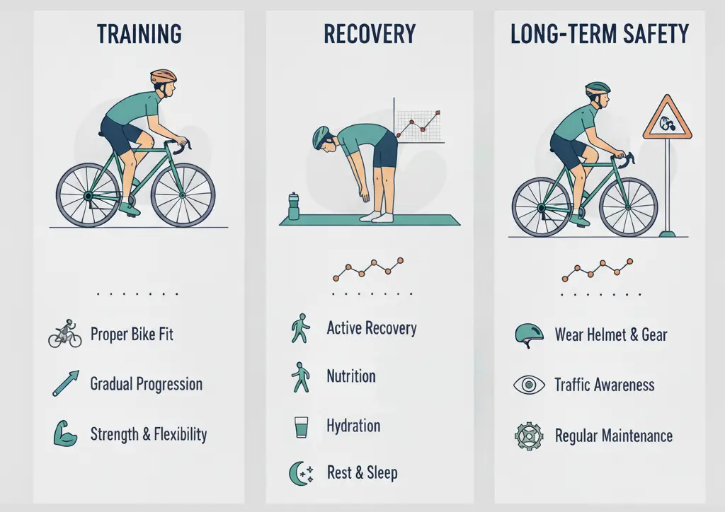 Cycling Injury Prevention: Training, Recovery, and Long-Term Safety Tips