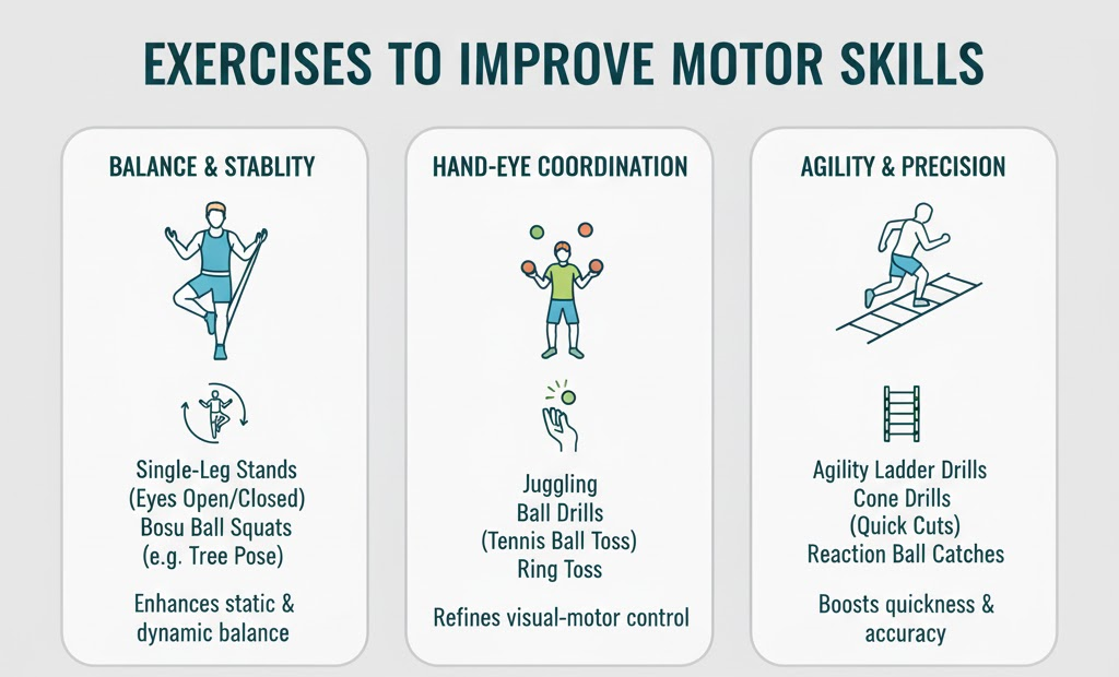 Exercises to Improve Motor Skills in Adults and Athletes